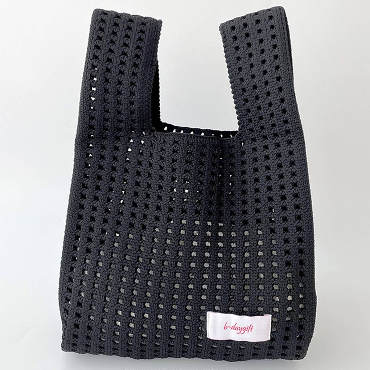 SOLID COLOR KNITTED HOLLOW SHOULDER BAG HANDBAG_CWAB1496