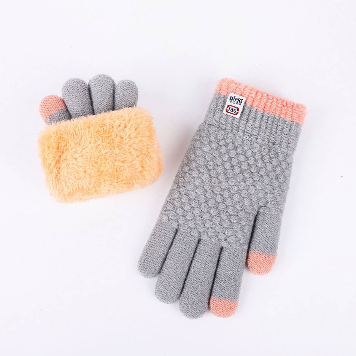 DOUBLE-LAYER KNITTED TOUCHSCREEN FLEECE GLOVES_CWAG0235