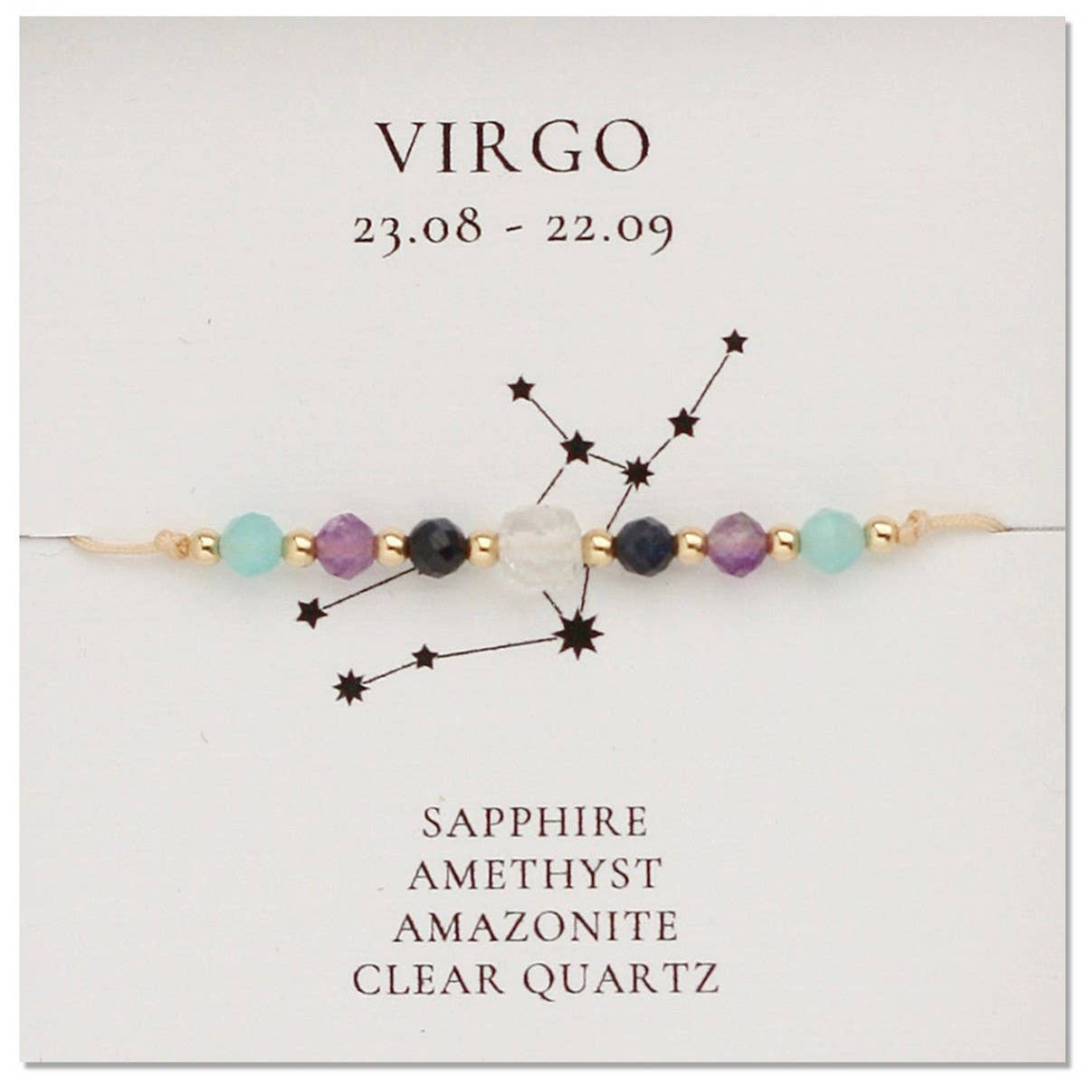 NATURAL STONE COMBINATION ZODIAC BEADED BRACELET_CWAB4627