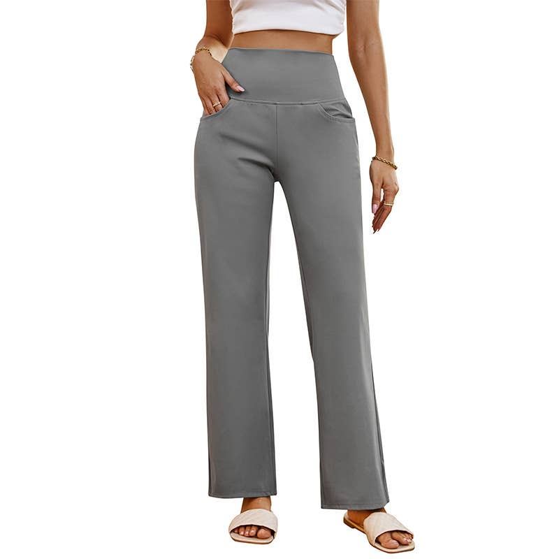 High-waist straight leg athleisure yoga pants