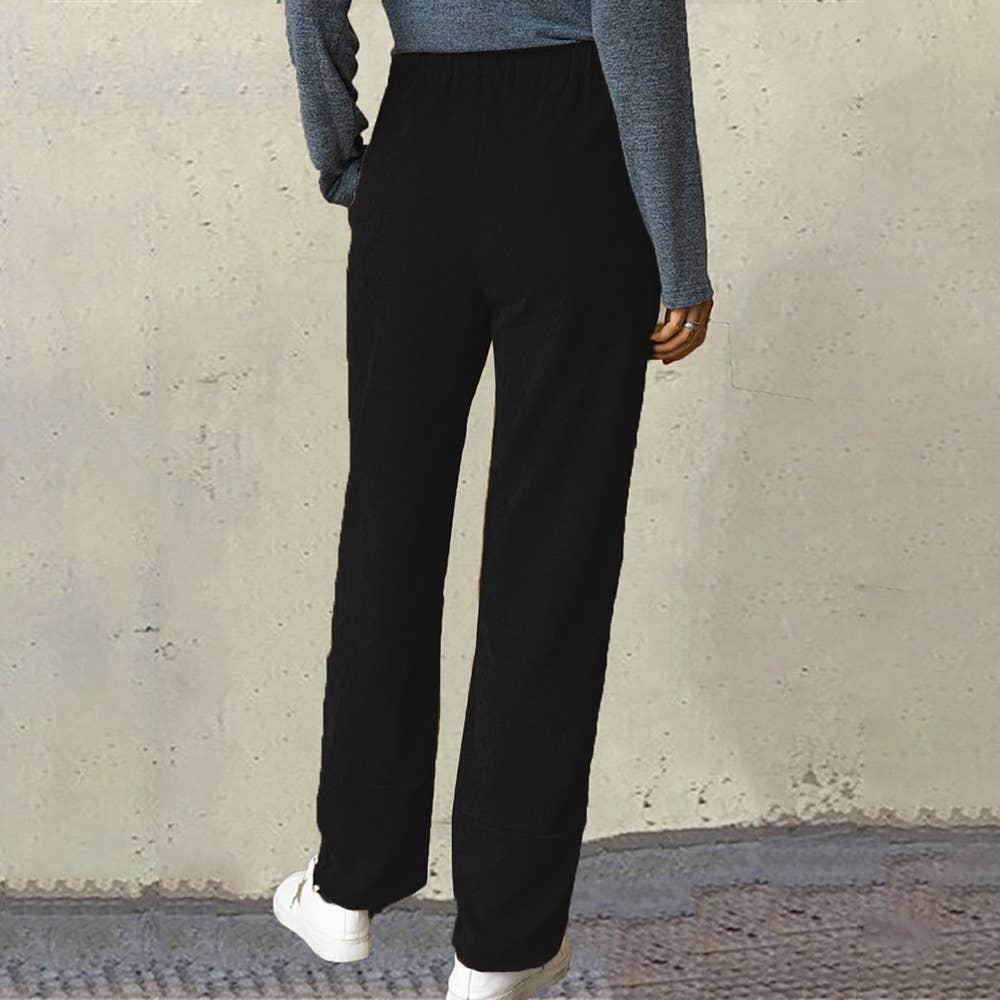 THICKENED CORDUROY ELASTIC-WAISTED CASUAL PANTS