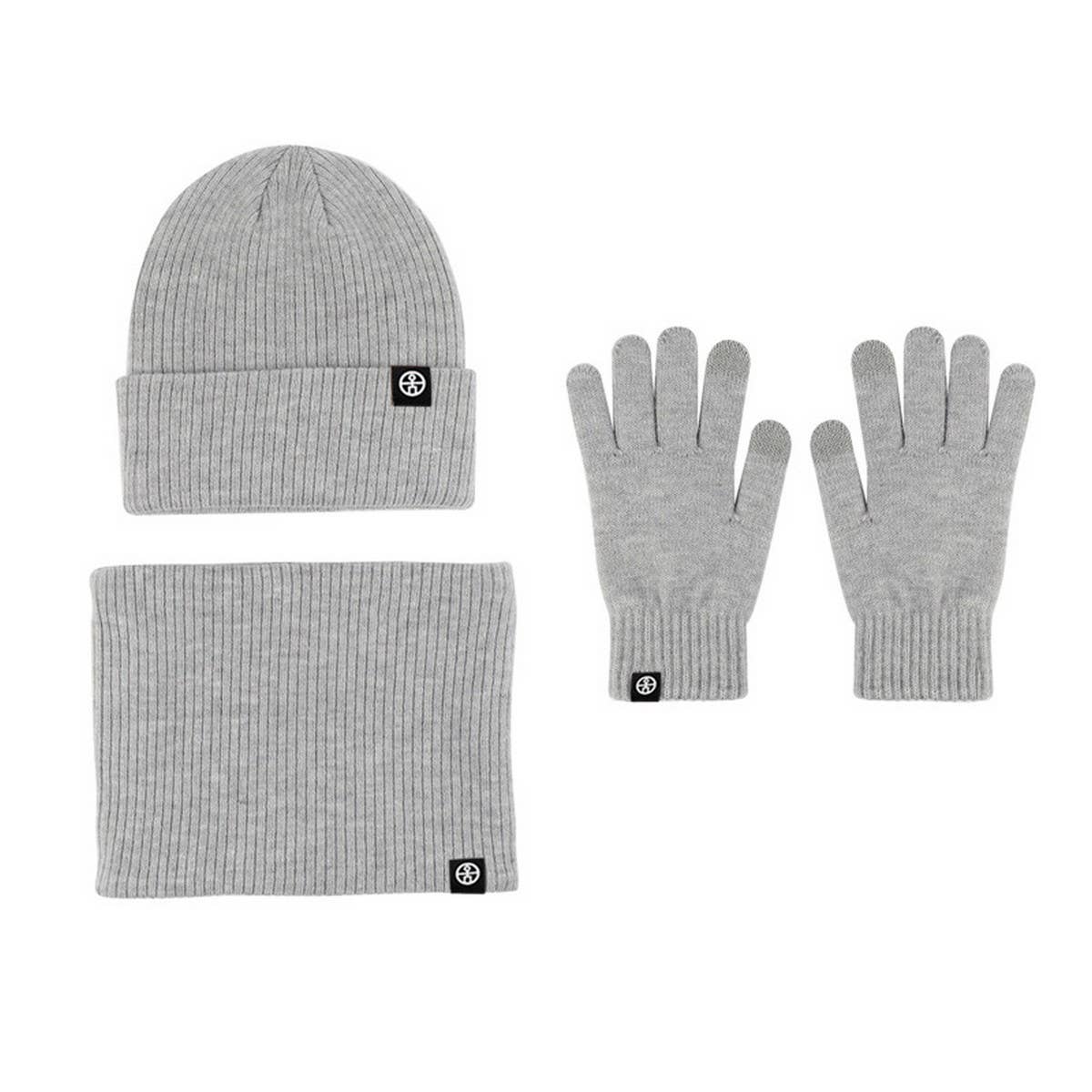 WINDPROOF WARM HAT SCARF GLOVES THREE-PIECE SET