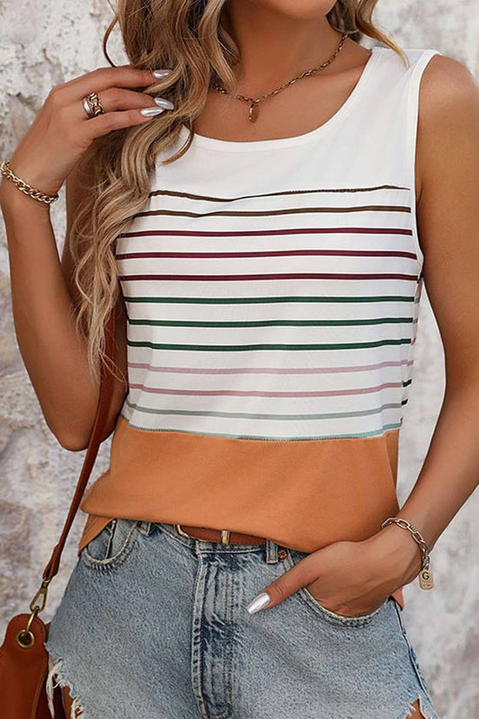 STYLISH CONTRASTING STRIPED TANKTOP_CWTTK0282