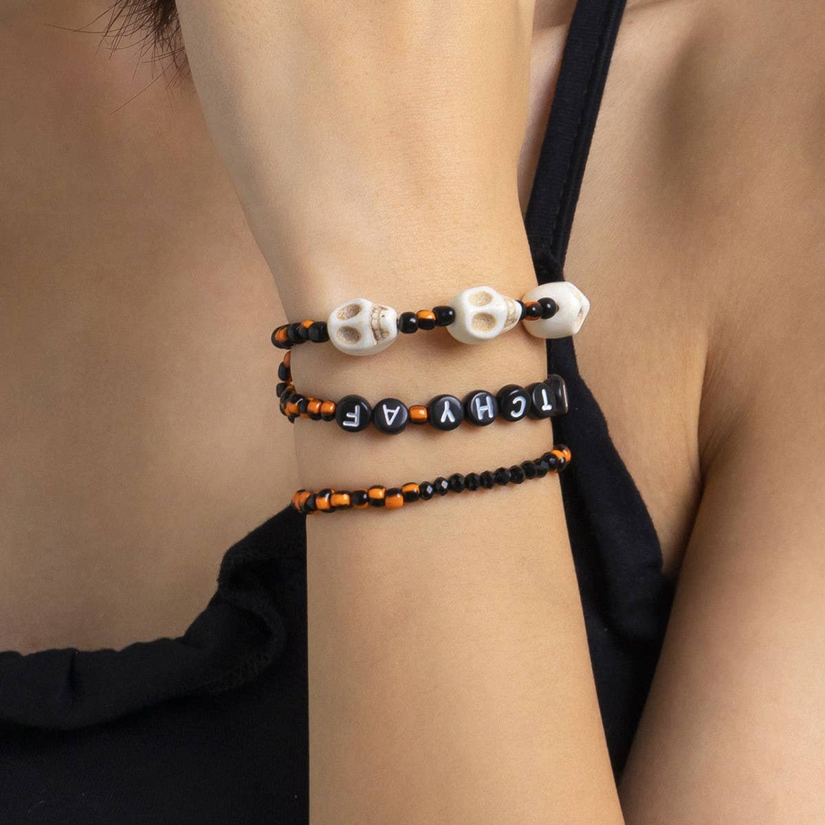 RETRO SWEET COOL STRETCH BEADED BRACELET