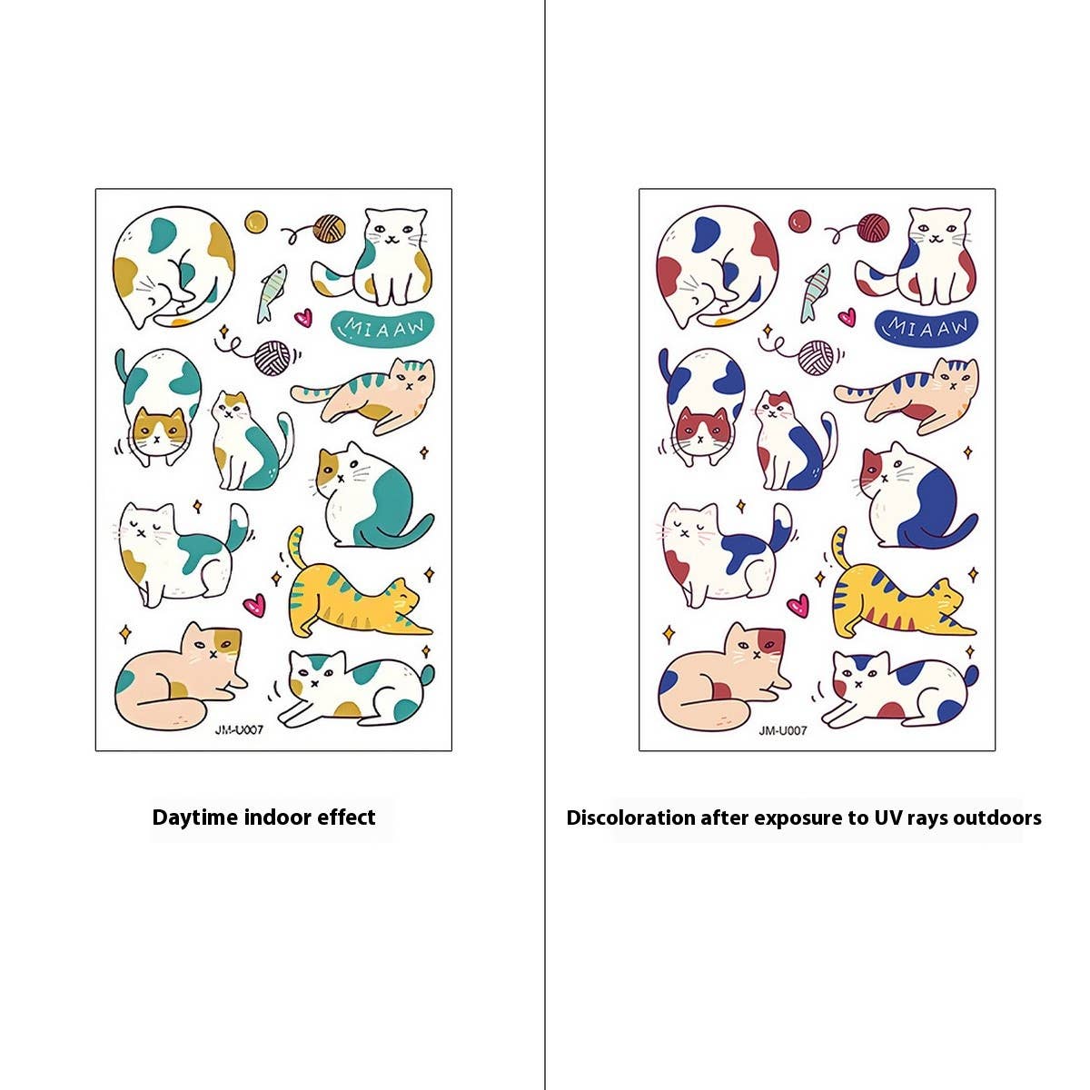 UV Color-Changing Sunscreen Test Tattoo Stickers