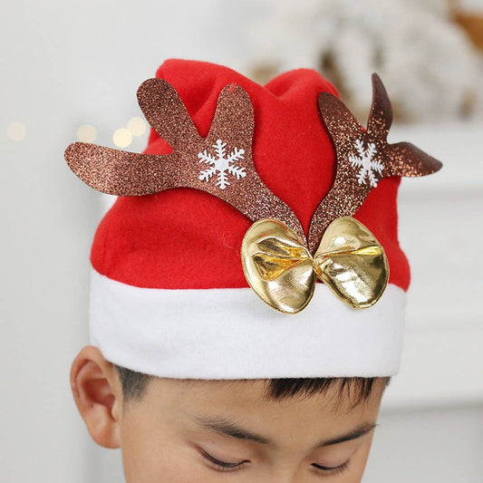 Luxury Velvet Reindeer Santa Hat for Xmas_CWAJE05369