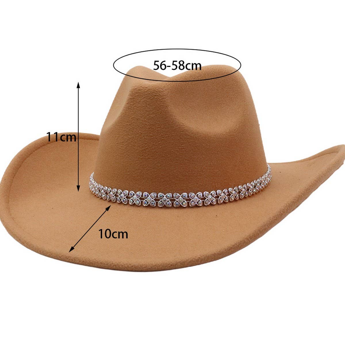 Ethnic Style  Felt Cowboy Fedora Hat_CWAH04435