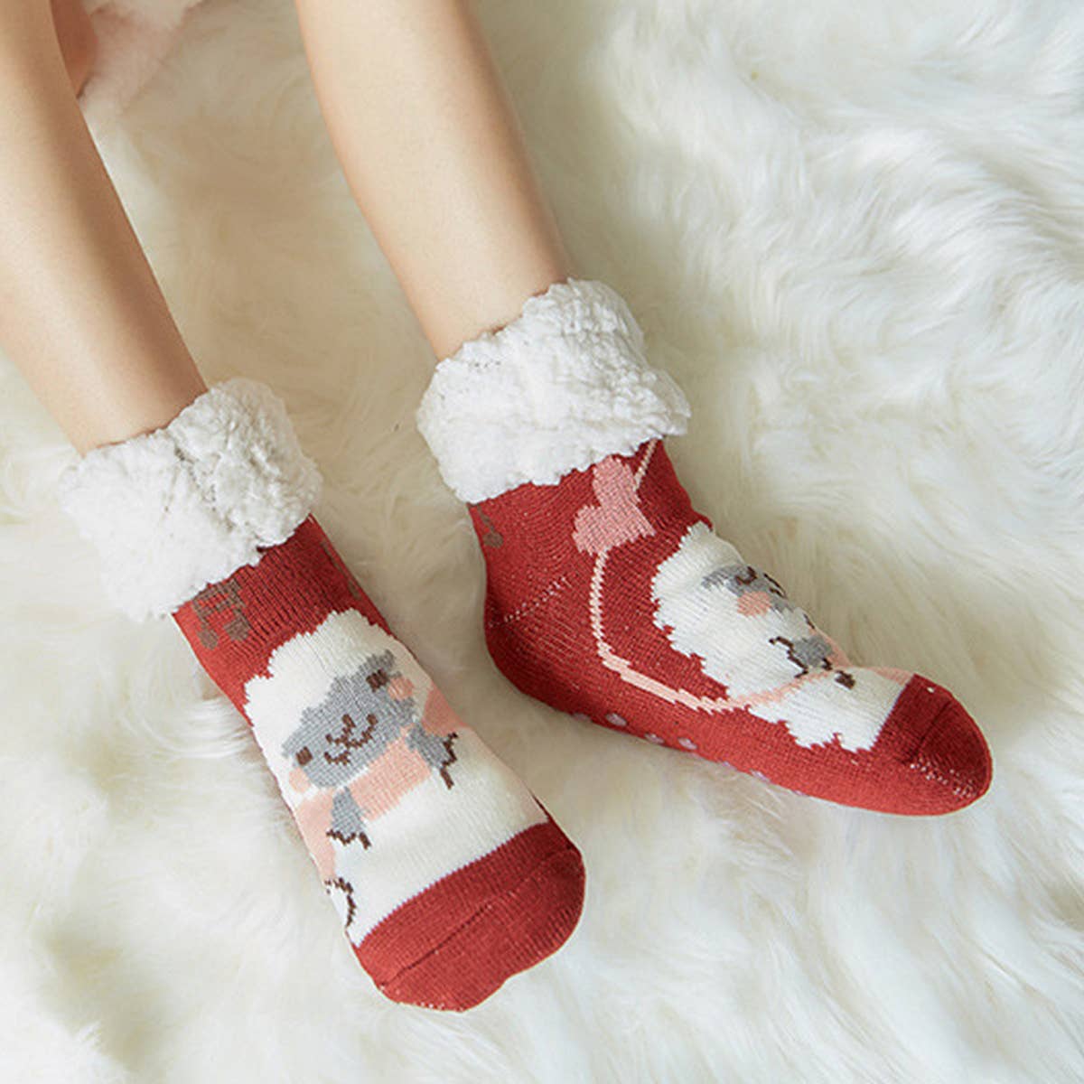 CARTOON FLOOR SOCKS MID-TUBE PLUSH INDOOR SLIPPERS_CWMS0737