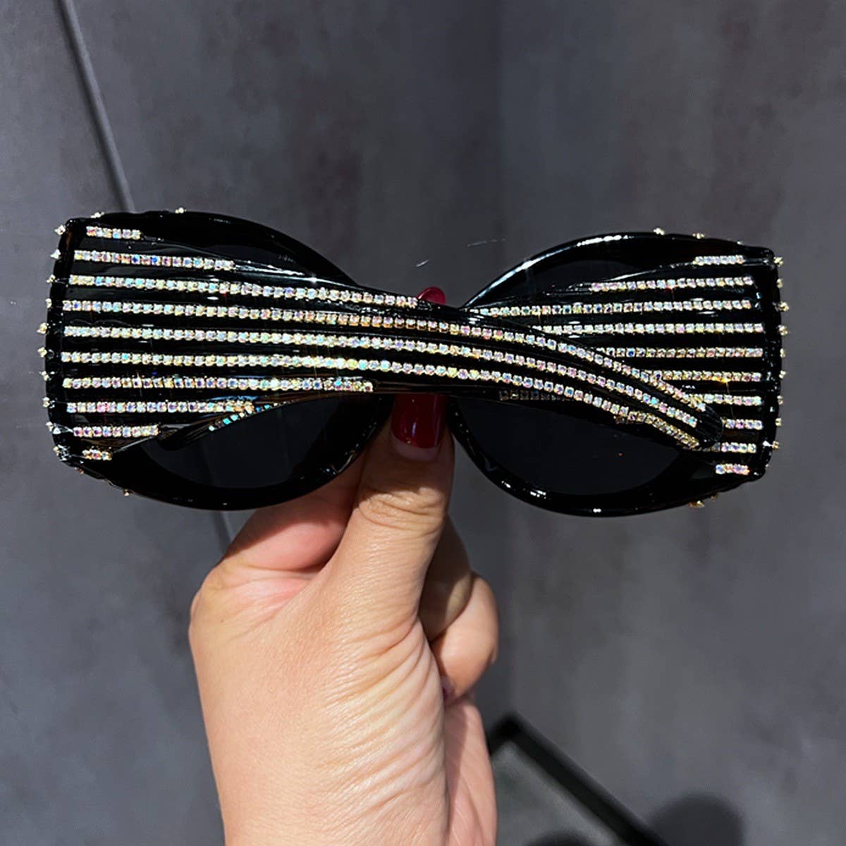 VINTAGE ROUND HAND-SET DIAMOND SUNGLASSES
