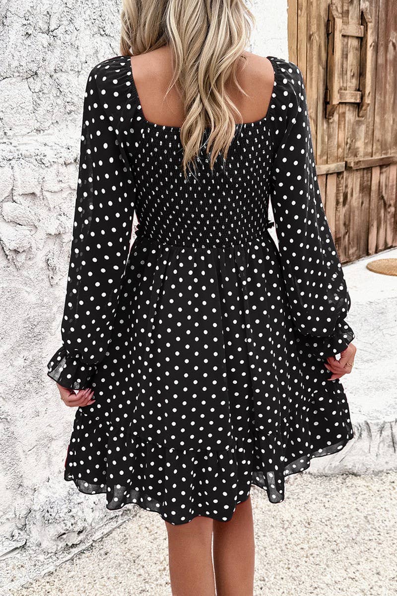 TEMPERAMENT CASUAL POLKA DOT DRESS_CWDSD2818