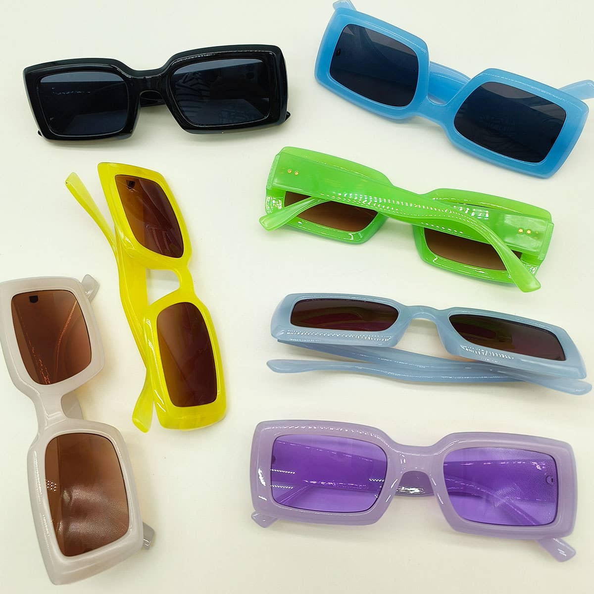 JELLY COLOR FRAME SQUARE BEACH SHADE SUNGLASSES
