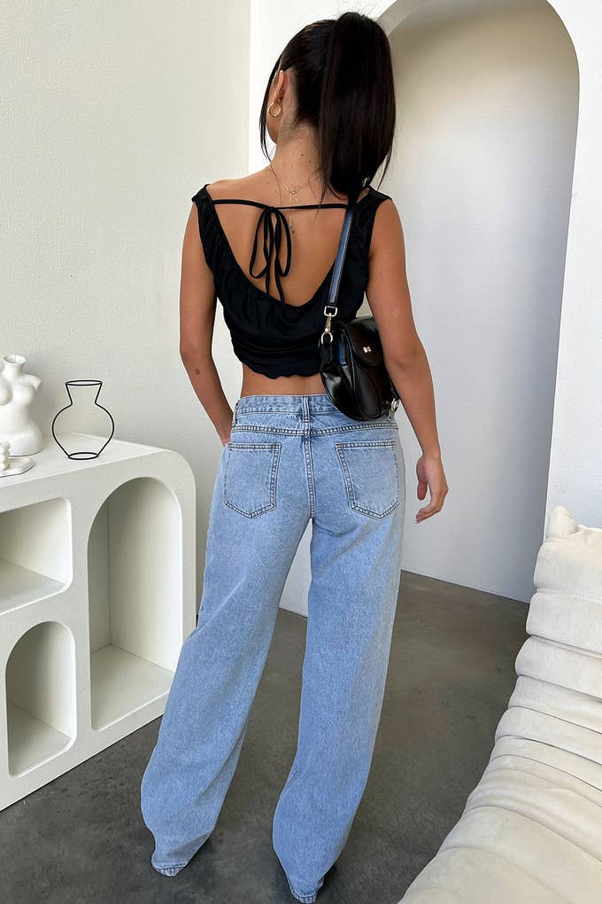 Vintage straight leg loose low waist jeans