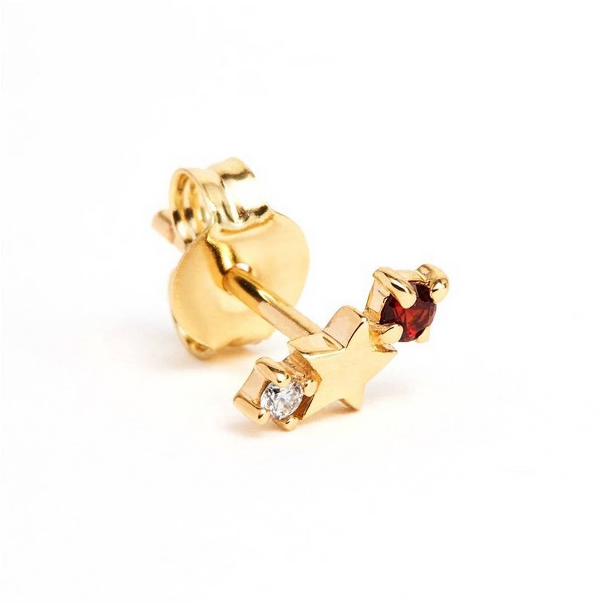 Zodiac Star Stud Earrings Simple Stainless Steel_CWAJE5039