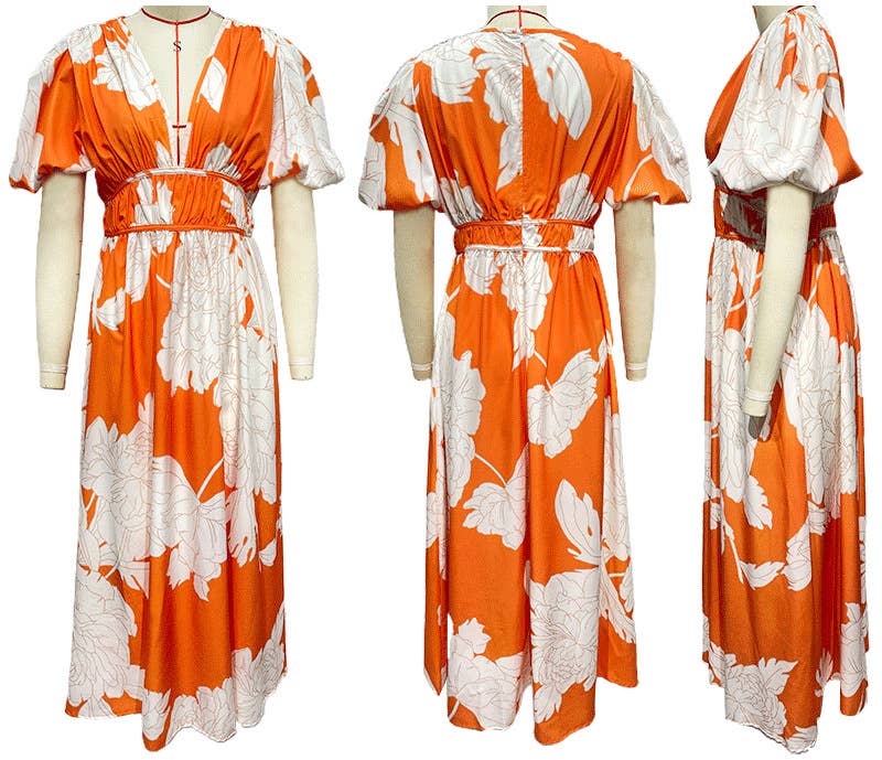 PRINTED LONG COUTURE DRESS