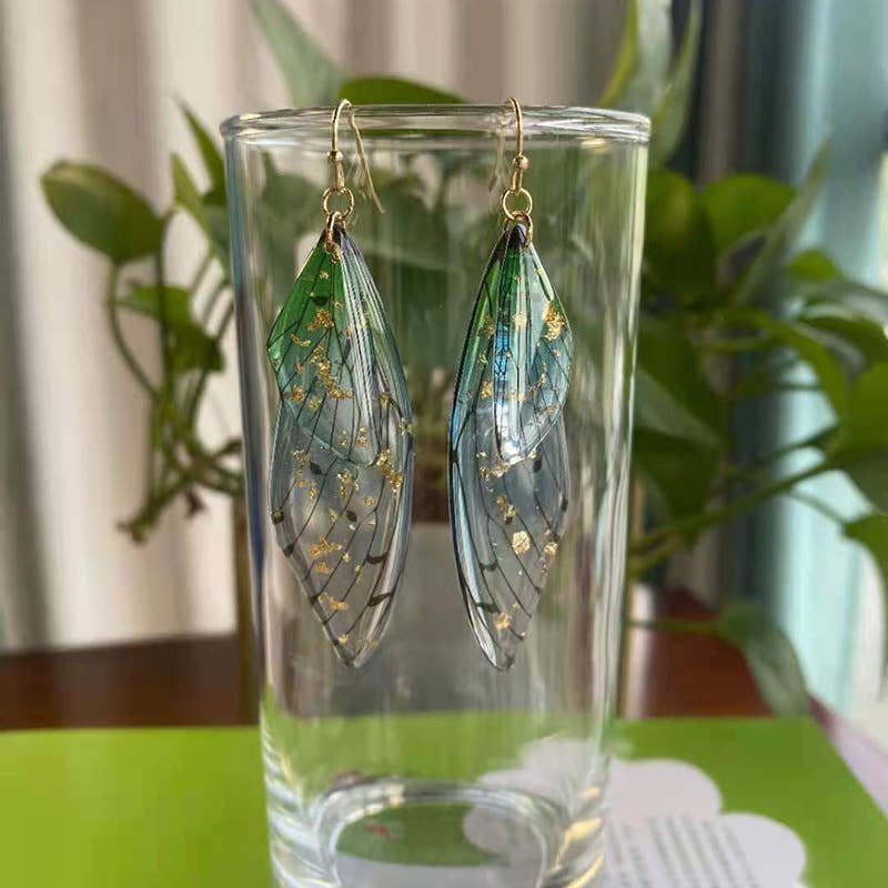 S925 Silver Cicada Wing Wing Butterfly Earrings