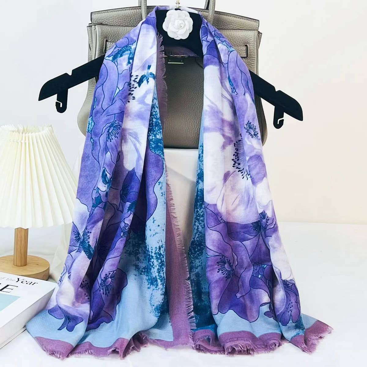 Bold Floral Animal Silk Blend Wrap_CWASC0890