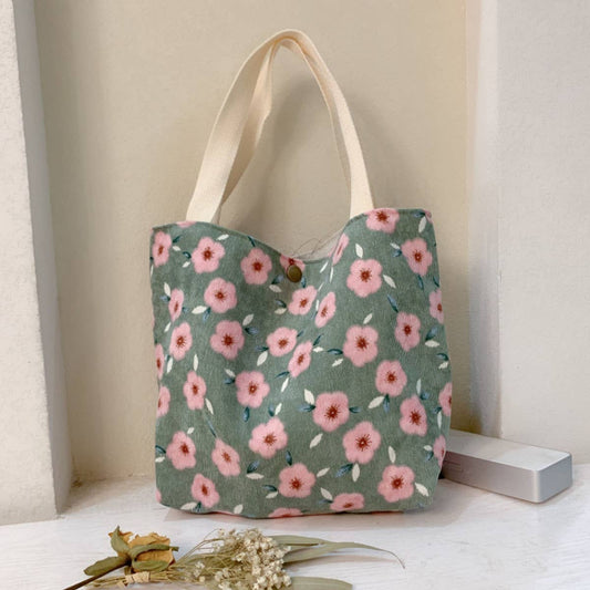 Retro artistic cloth bag corduroy handbag