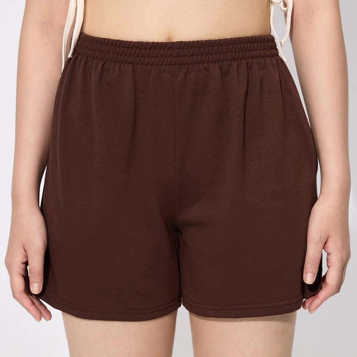 High Waist Solid Wide Leg Shorts for Women