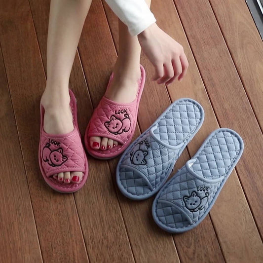 Cute Cat Cotton Handmade Thick Slippers