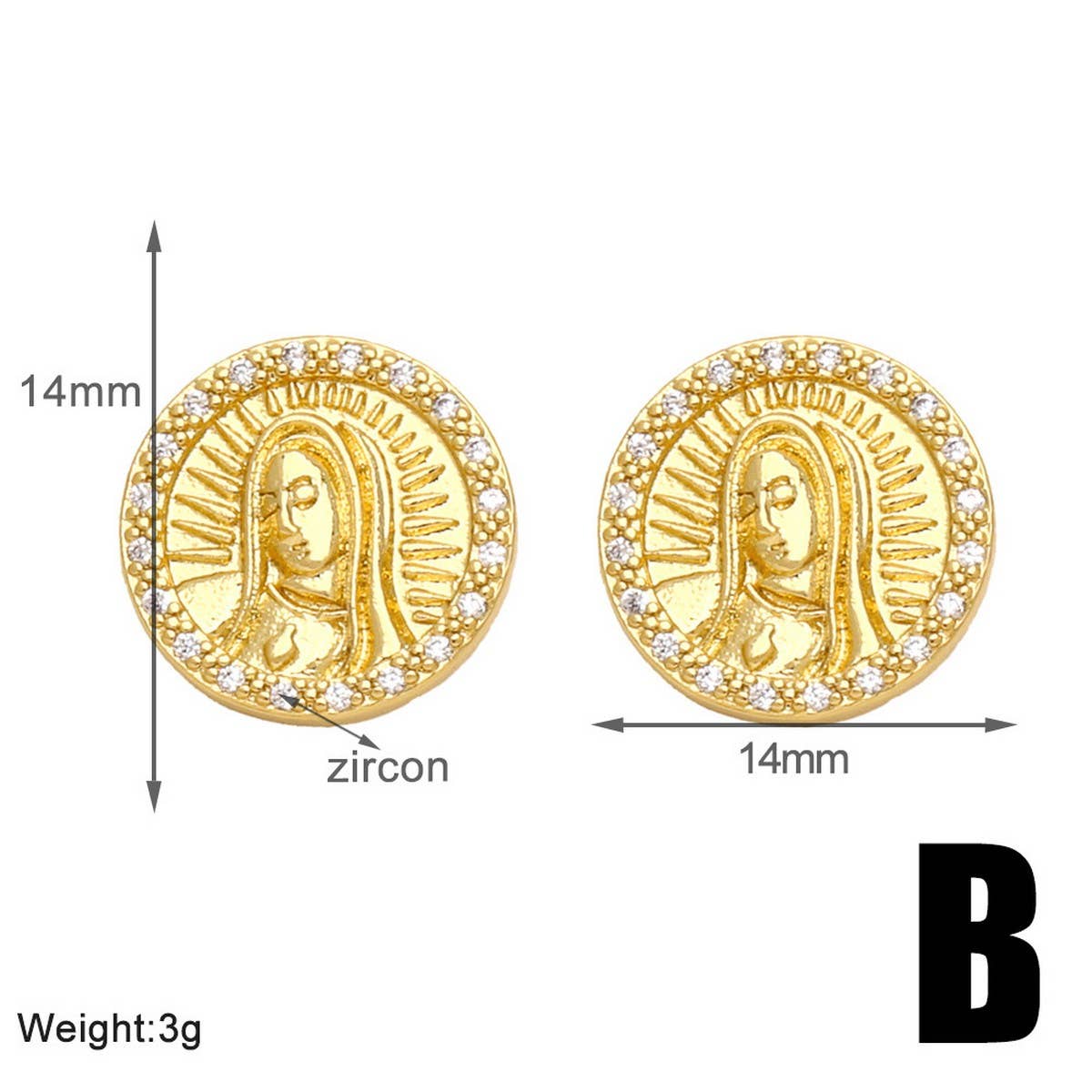 RETRO VIRGIN MARY EARRINGS
