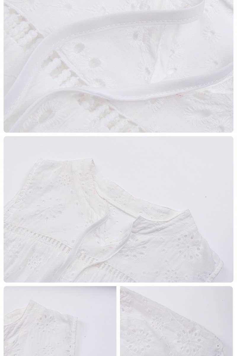 CWDSD3520_HOLLOW EMBOSSED SLEEVELESS SHORT DRESS