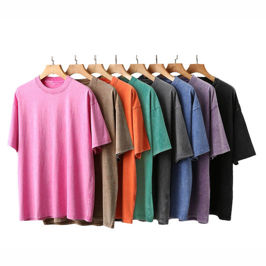 270g Heavyweight Wax-Dyed Vintage Cotton T-Shirt??œCustom Logo