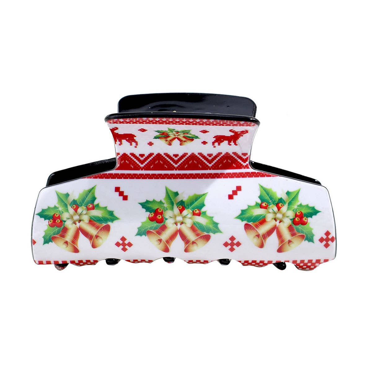 Red Christmas Reindeer Snowflake Hair Clip_CWAHA2327