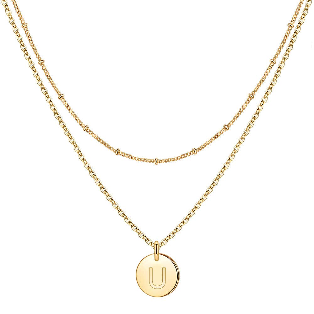 Circular 26-letter light luxury collarbone chain