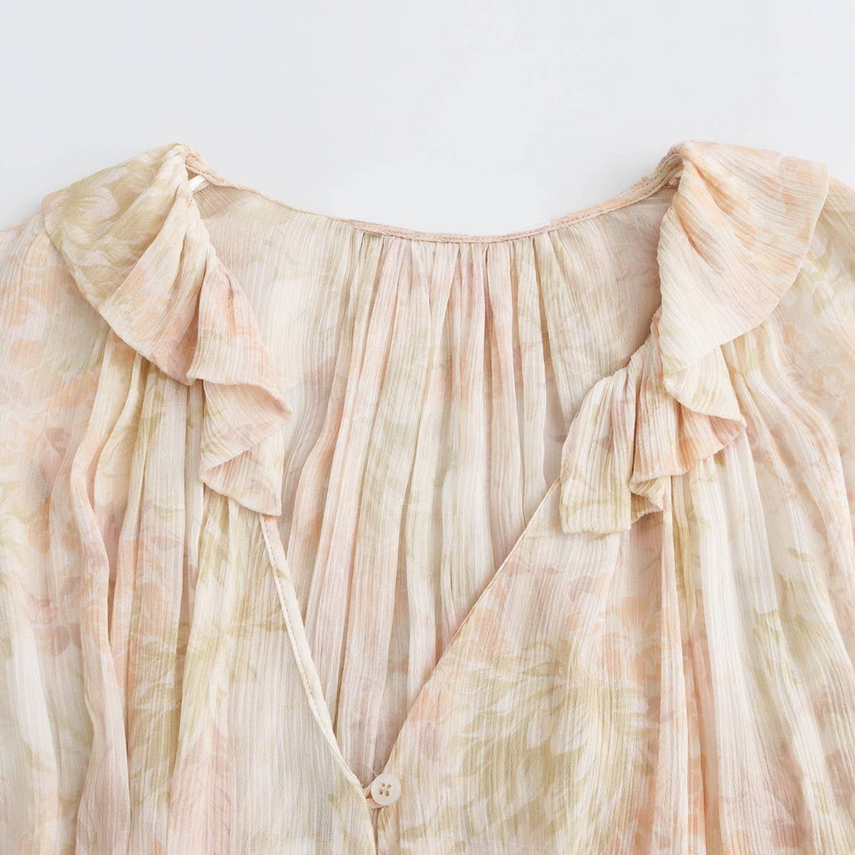 Women's Asym Hem Floral Shirt with Bow Detail