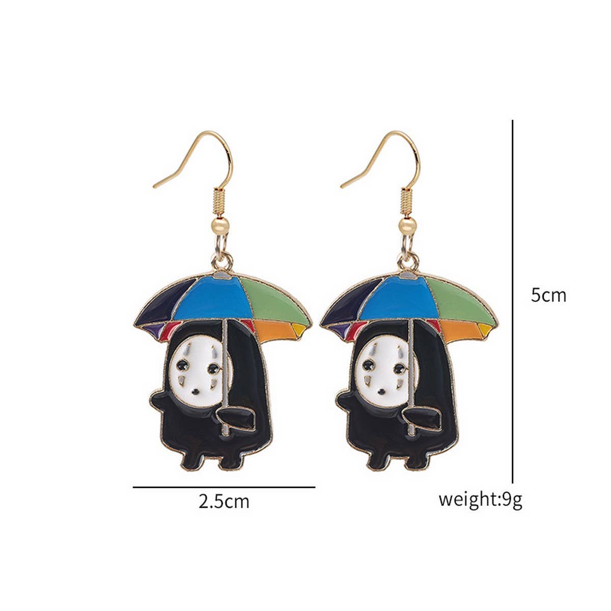 CARTOON FUNNY SEA URCHIN GHOST EARRINGS_CWAJE1846