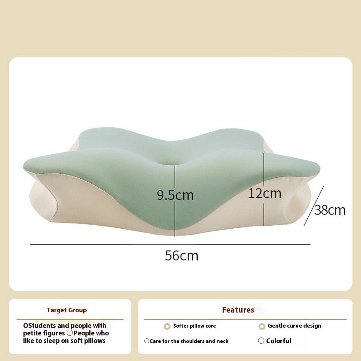Butterfly Memory Foam Neck Pillow, A-Class Fabric_CWMM8093