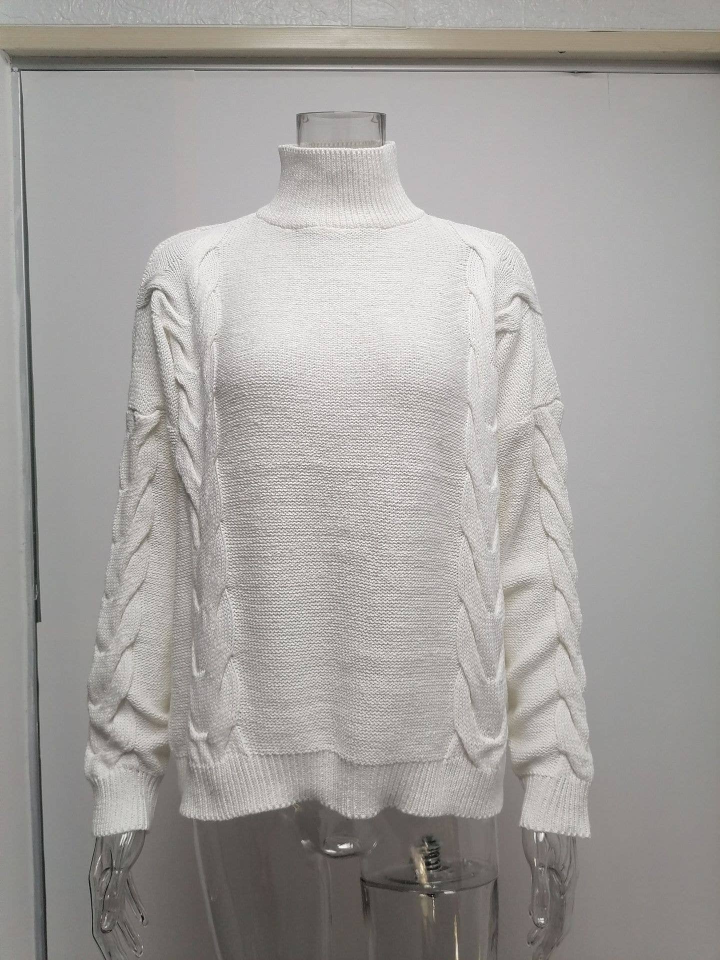SOLID COLOR TURTLENECK LONG-SLEEVED SWEATER