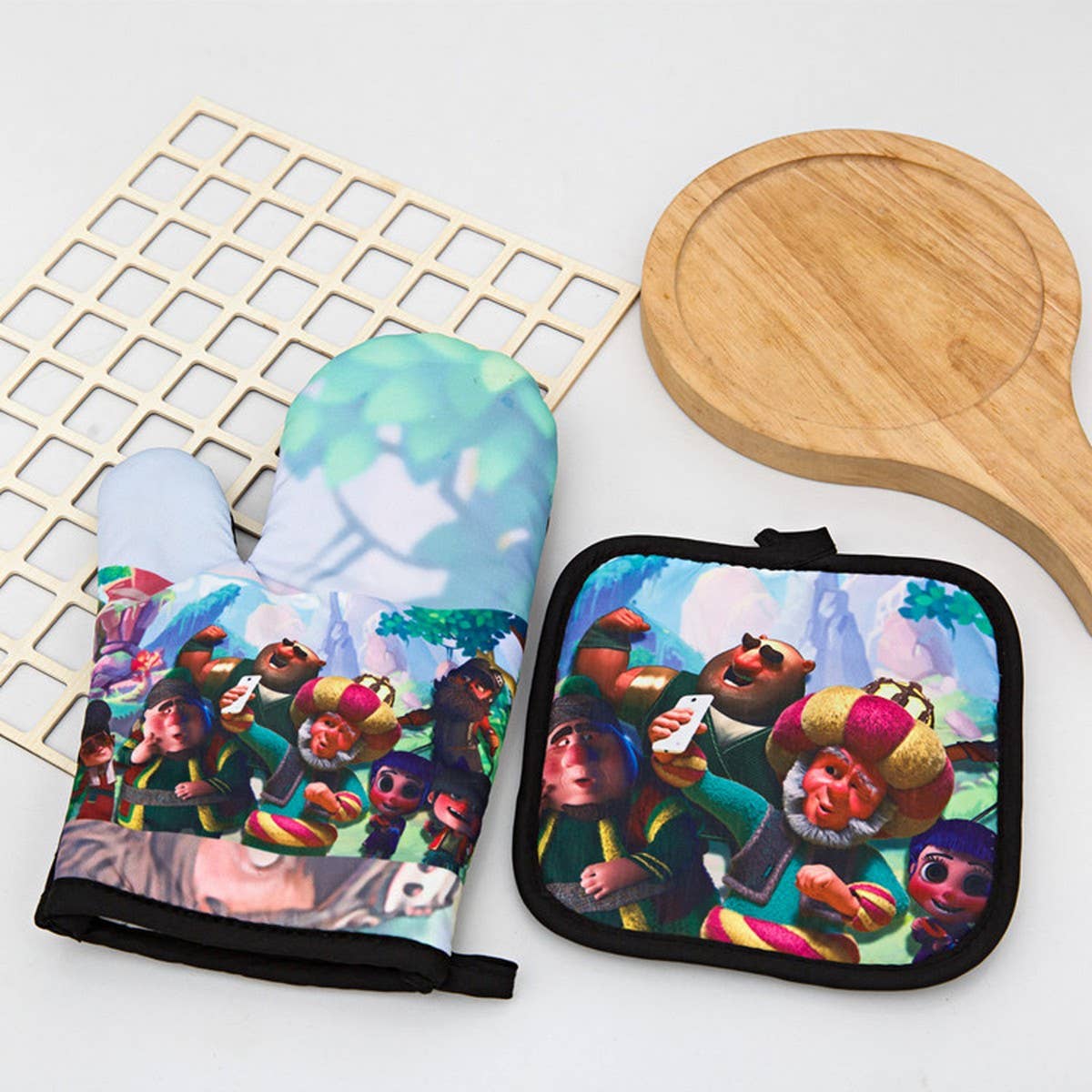 KITCHEN HEAT RESISTANT THICK ANTI-SCALDING GLOVES_CWMM1457