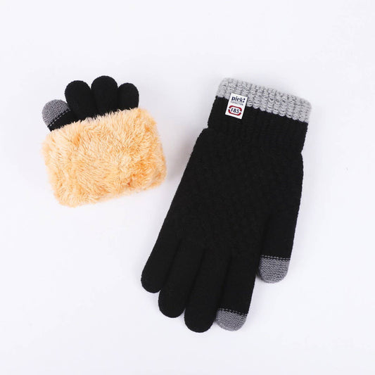 DOUBLE-LAYER KNITTED TOUCHSCREEN FLEECE GLOVES_CWAG0235