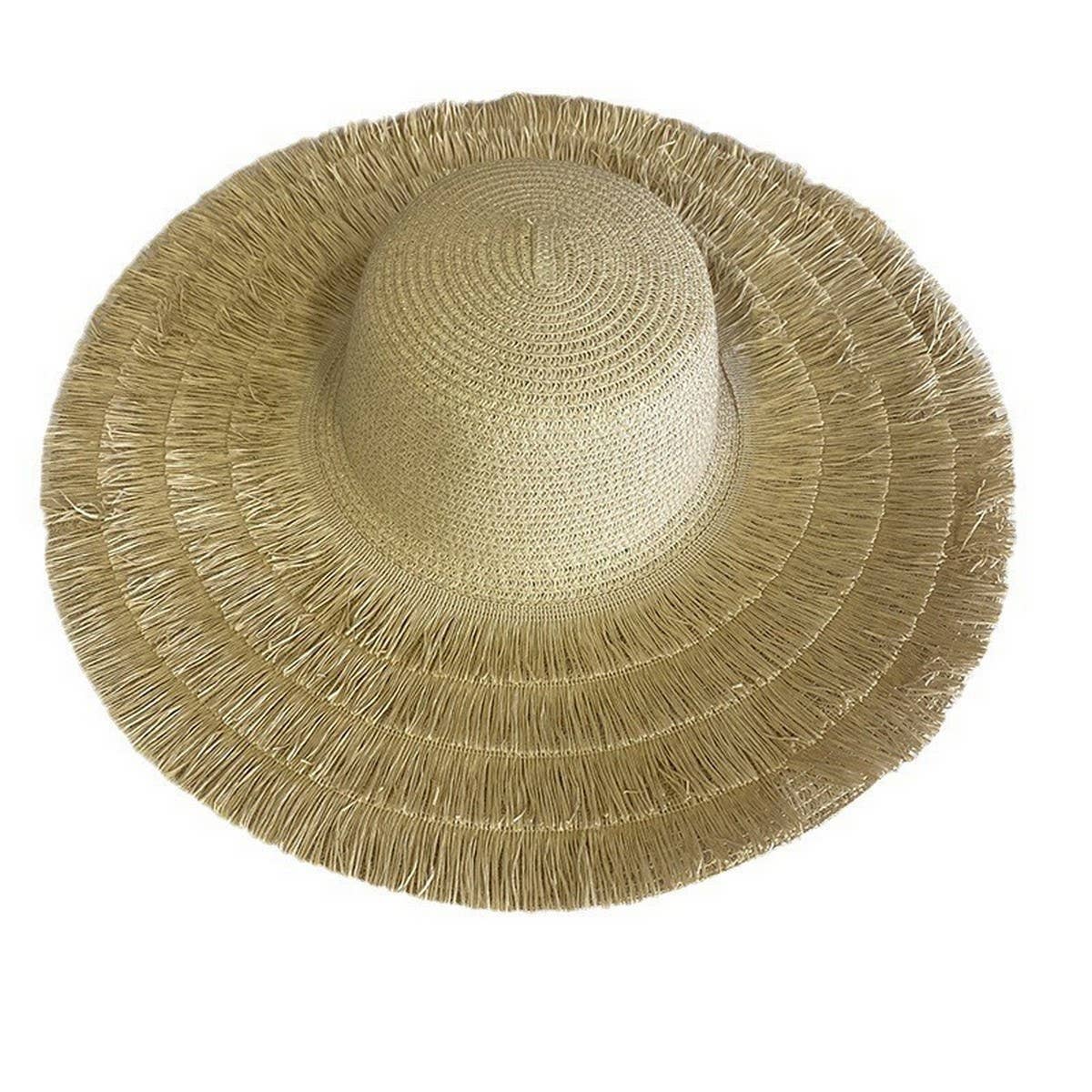 Women's large brim casual beach straw hat_CWAH3428