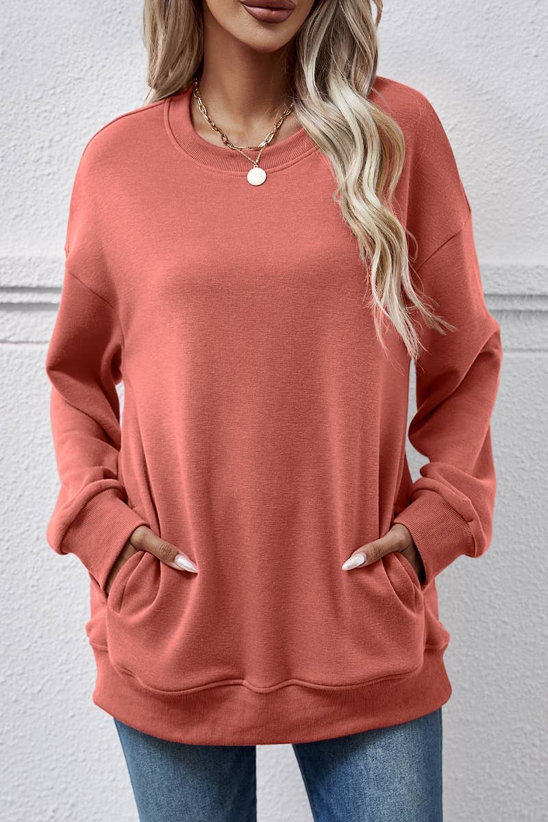 CWOHOL0966_WINTER FLEECE POCKET LONG-SLEEVED HOODIE