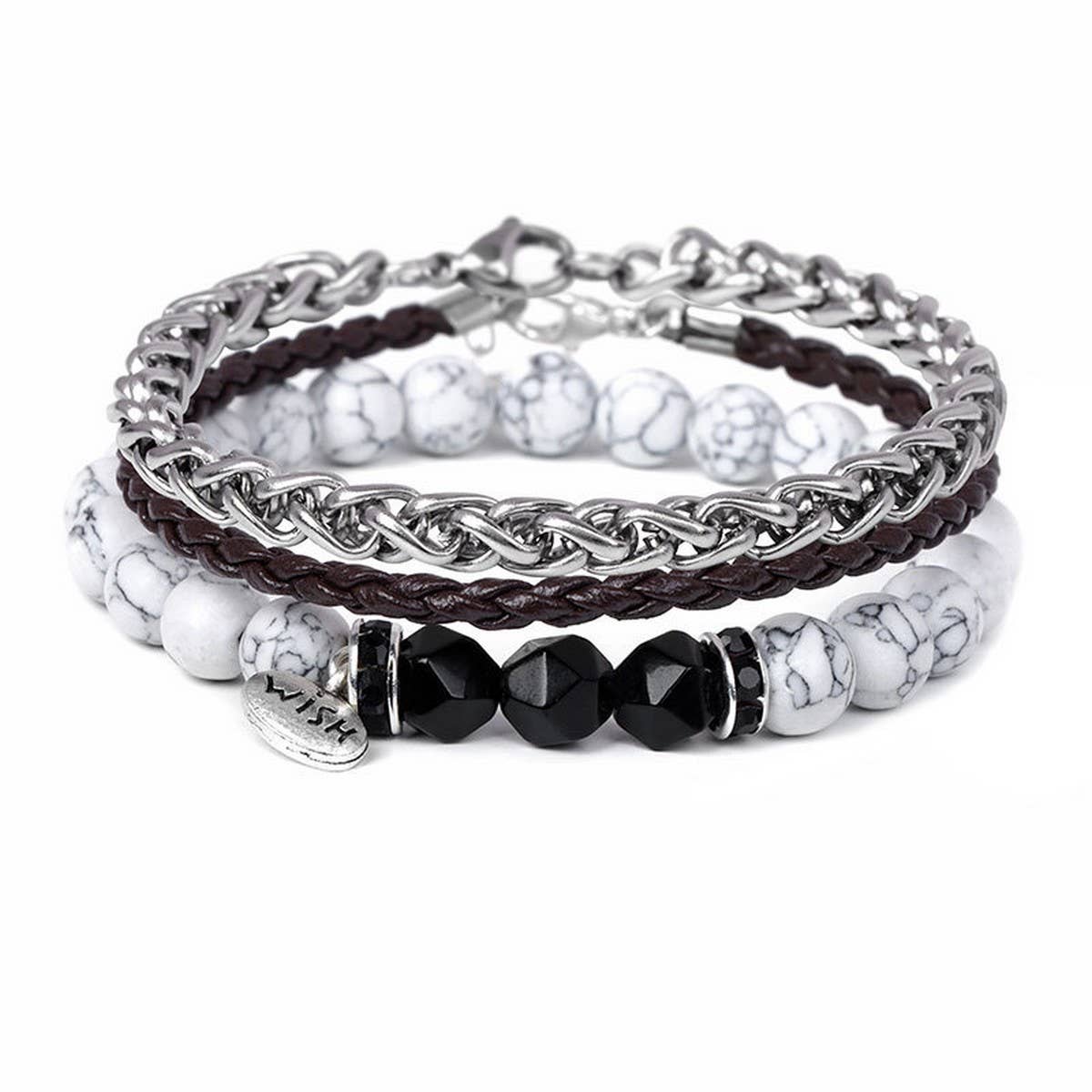 CWAJE4224_NATURAL STONE BEADS ALLOY THREE-PIECE BRACELET