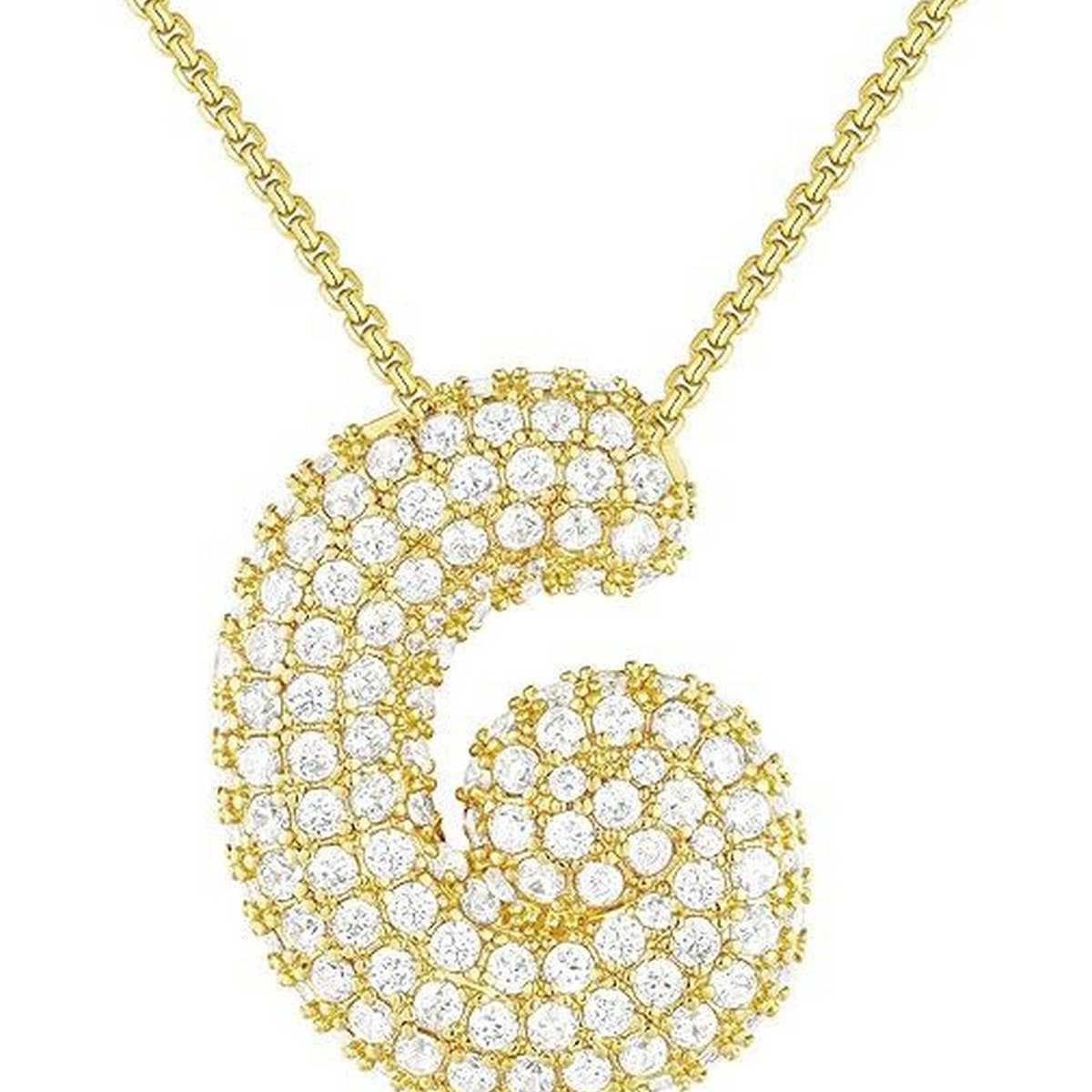 26 Letters Necklace - Copper Zirconia Pendant_CWMM5864