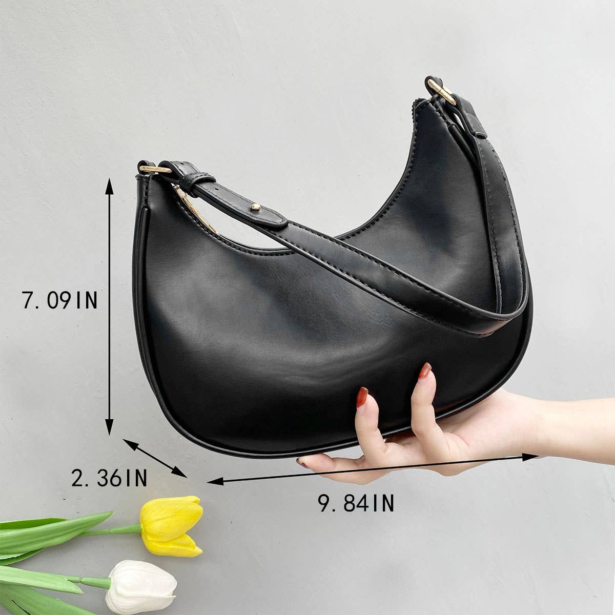 CWAB4835_SIMPLE CASUAL CRESCENT-SHAPED SHOULDER HANDBAG