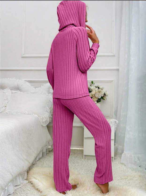 PIT WOOLEN HOODED TOP FASHION TROUSERS HOME SUIT