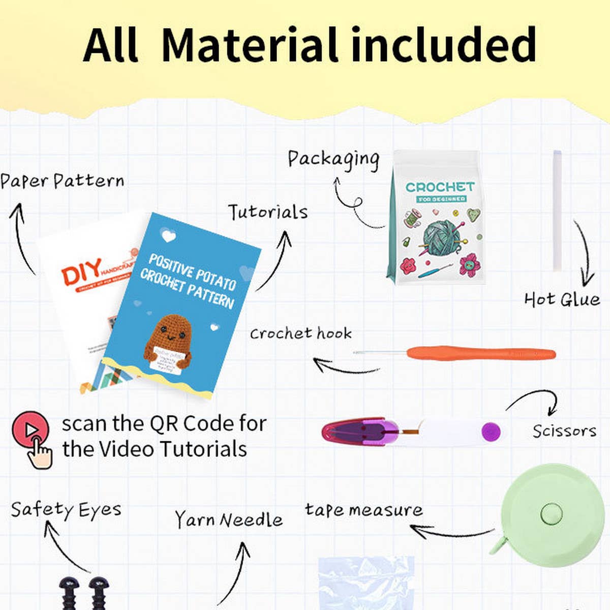 HANDMADE DIY KNITTED POTATO DOLL MATERIAL KIT