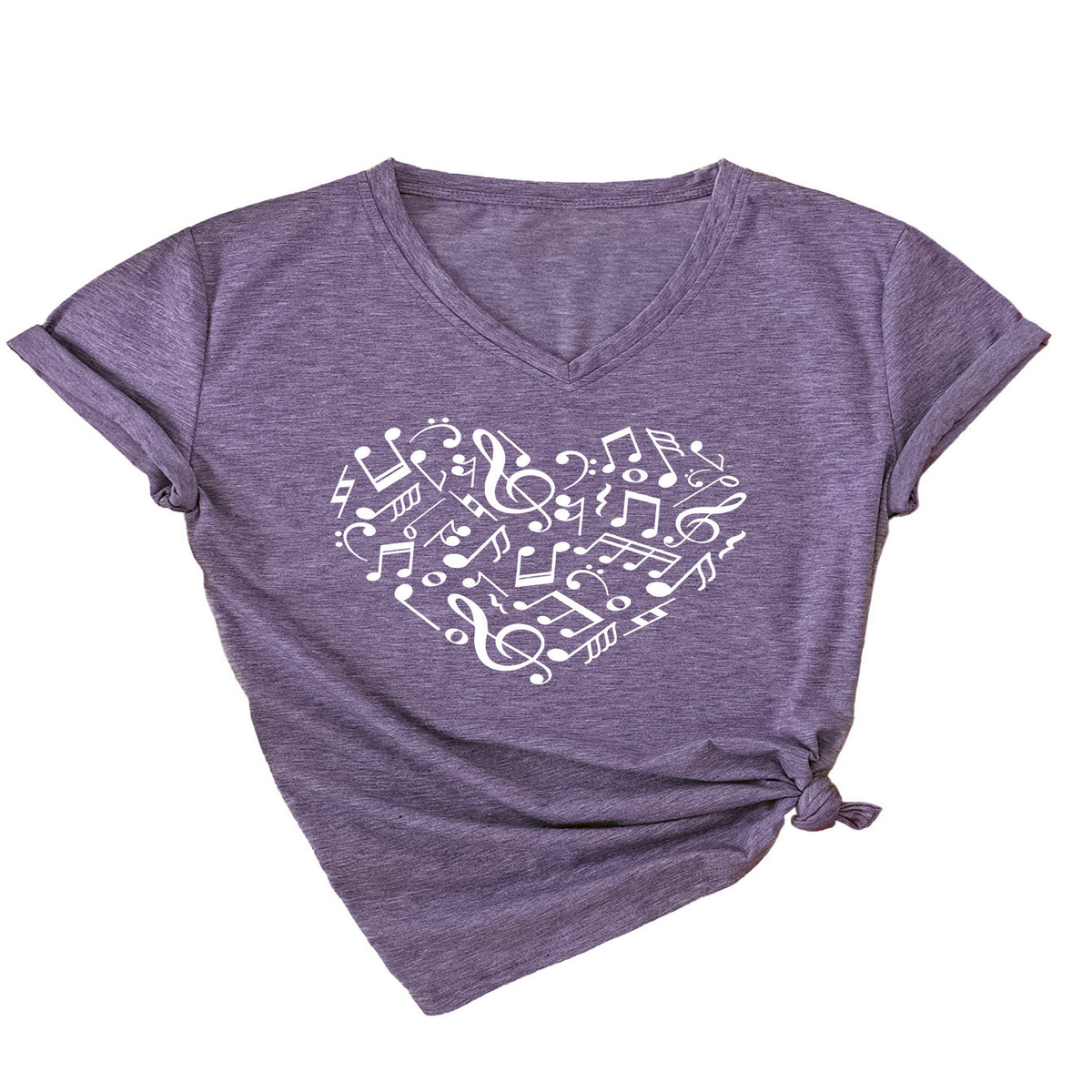 Heart and Music V-Neck T-Shirt ? Relaxed Fit