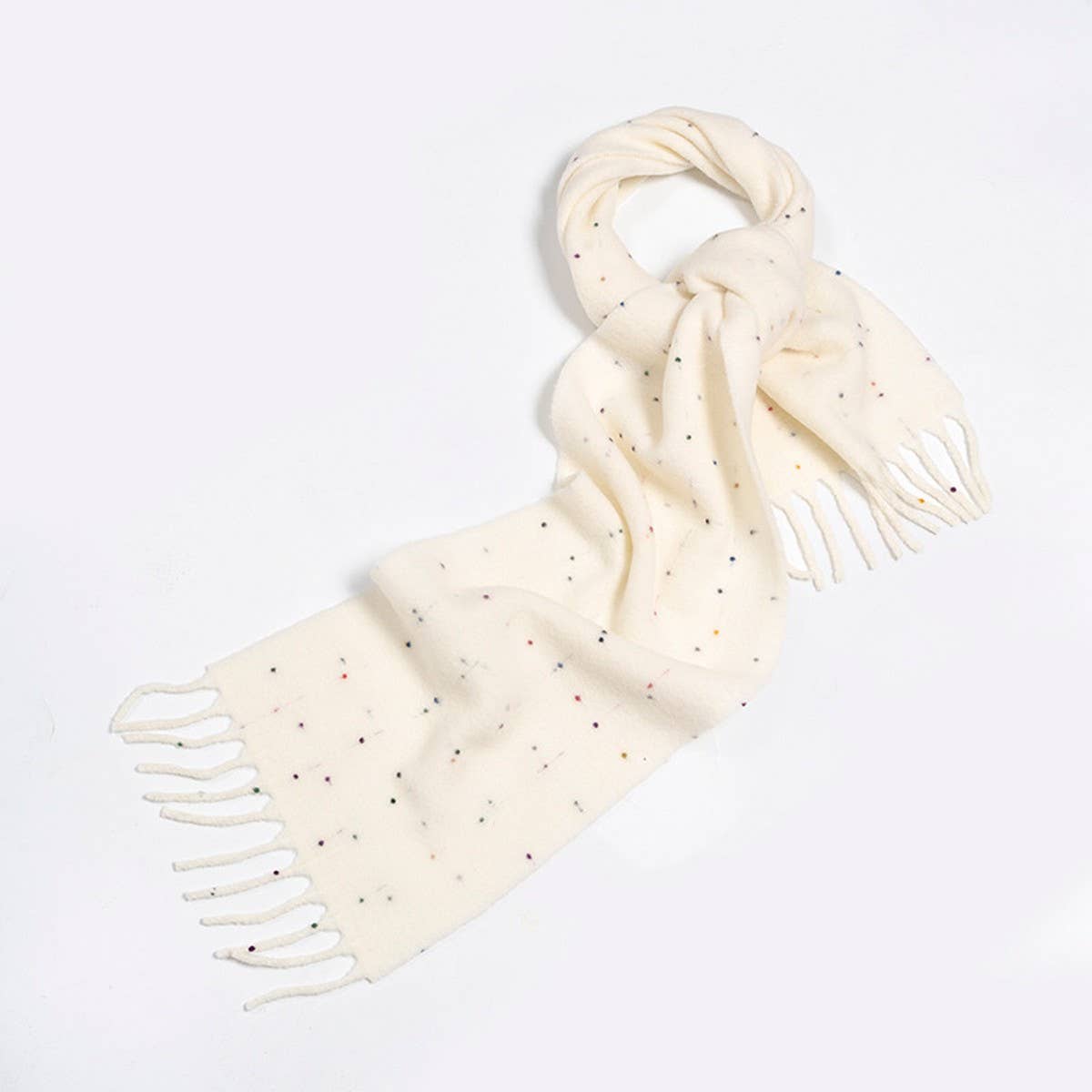 50% Wool Blend Speckled Yarn Scarf - Winter Cozy_CWASC2372