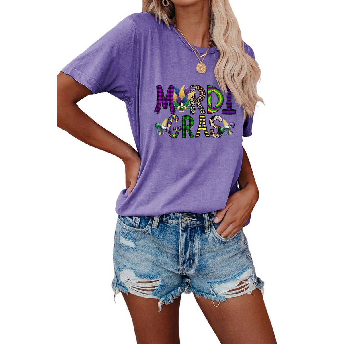 EASTER LOOSE PRINT ROUND NECK PULLOVER T SHIRT_CWTTS0798