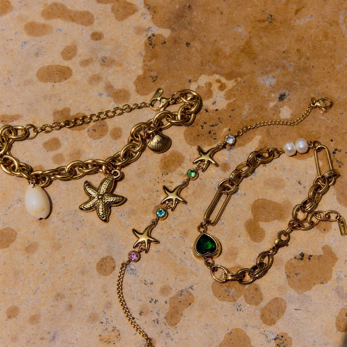 Starfish Zircon Bracelet in Titanium Steel_CWAJE4622