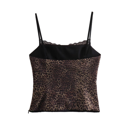 Satin Black Cami Top for Women - French Style