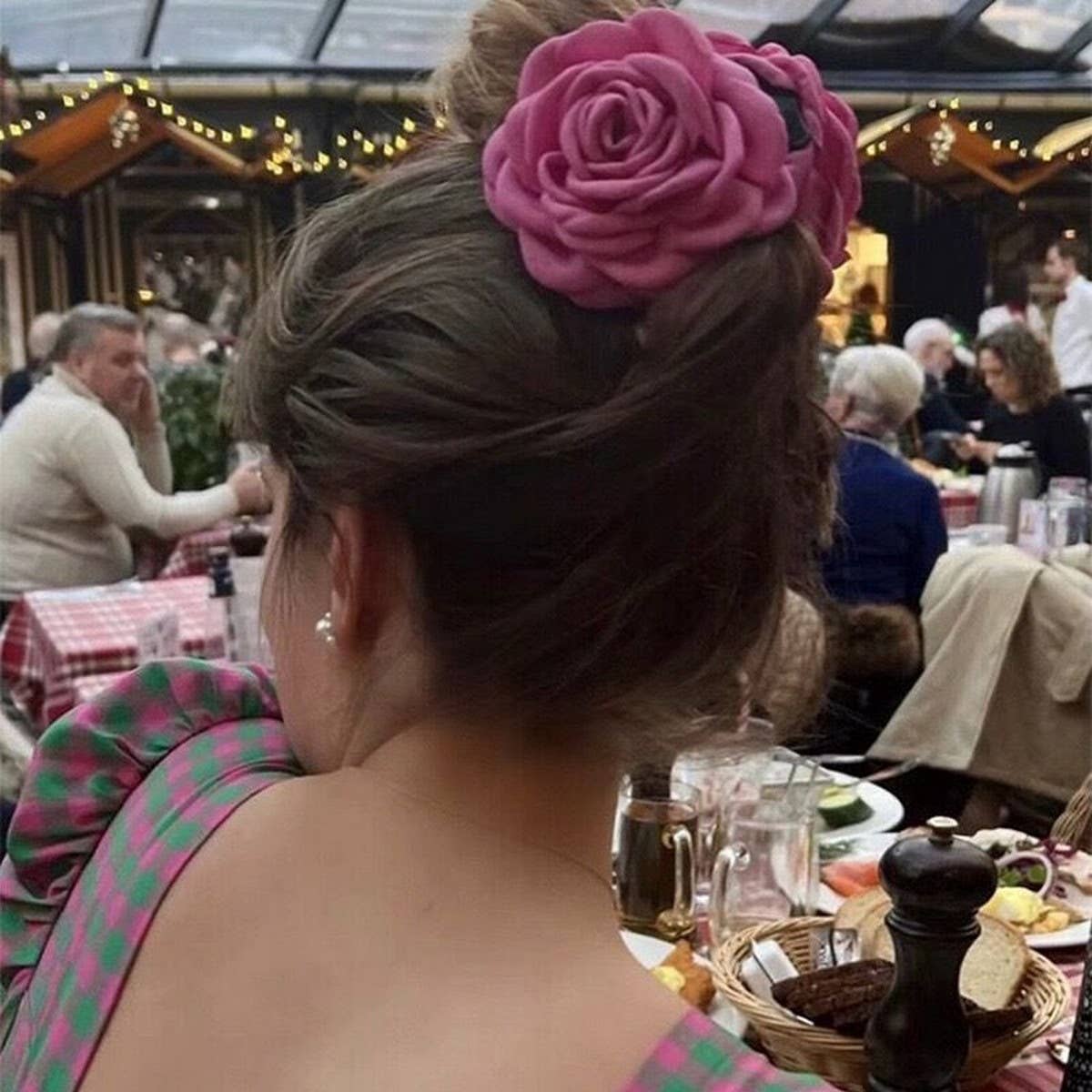 RETRO TEMPERAMENT ROSE FLOWER CLIP FOR WOMEN