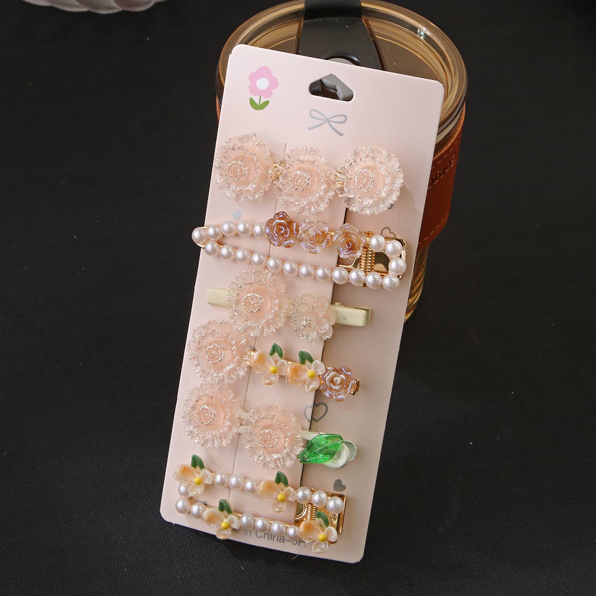 Sweet flower duckbill clip side hair clip