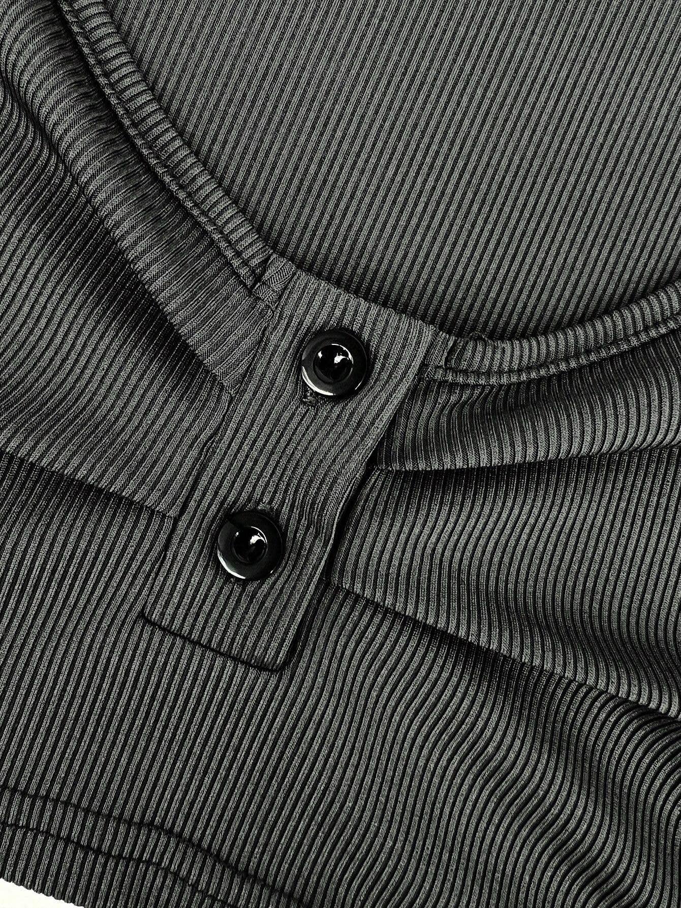 V-NECK CROP SEXY SHORT LONG-SLEEVED TOP