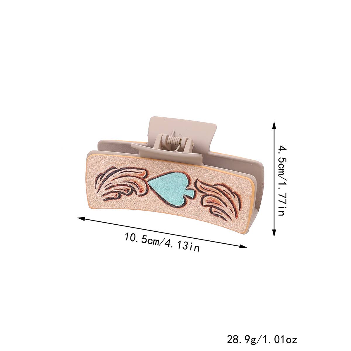 Western Cowgirl Hair Claw - Horsehair Leather Clip_CWAHA0591